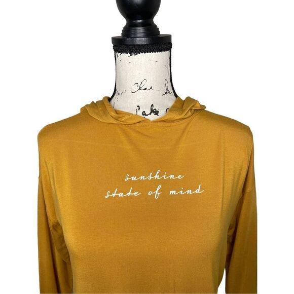 Bixby Nomad Girls The Hooded Tie Front "Sunshine State of Mind" Long Sleeve Tee, - Picture 3 of 4